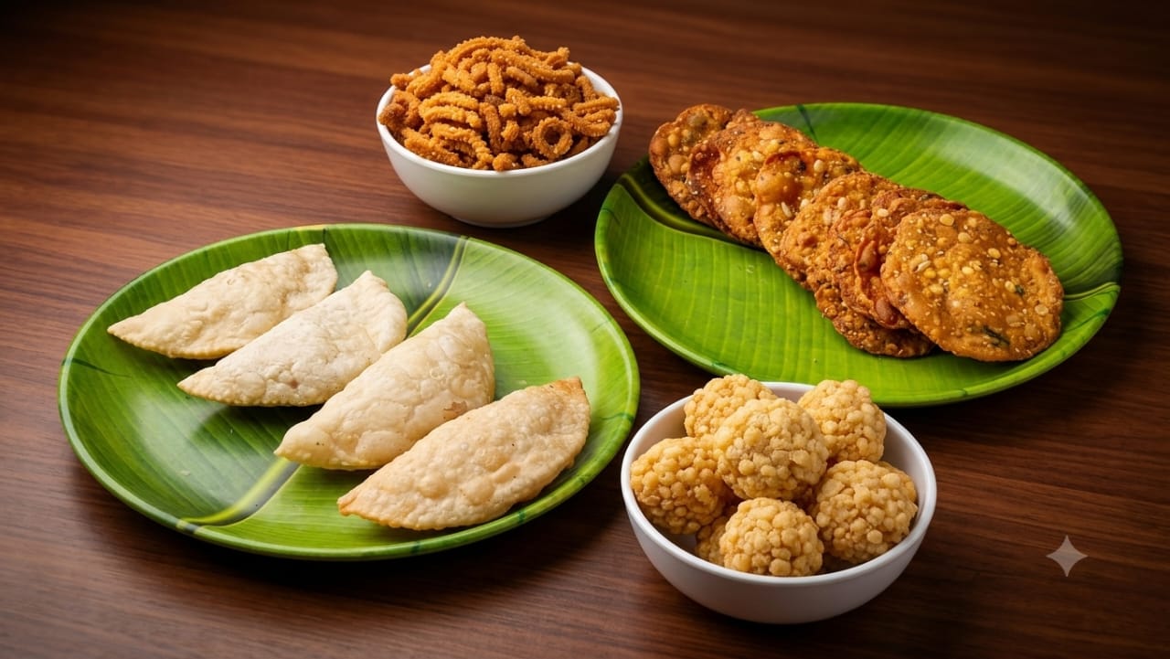 Amma Chethi Pindi Vantalu Combo – Kajjikayalu + Chekkalu + Murukulu + Laddu (2 kg)